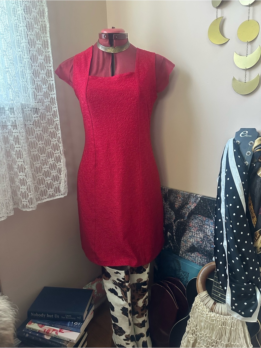 Fashion Bug Red Cap-Sleeve Mini Dress